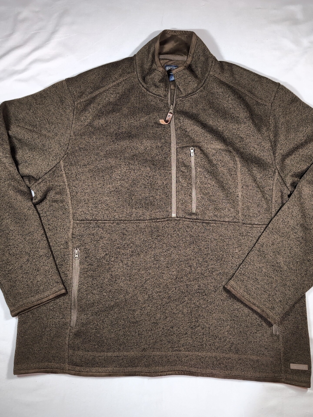 Smiths Men's Brown Zip-Up Pullover Sweater